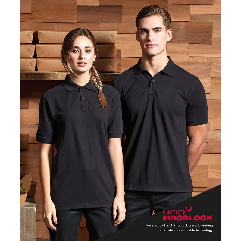 Unisex short sleeve polo shirt, powered by HeiQ Viroblock - White S